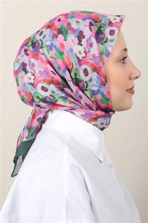 Lux Soft Pamuklu Eşarp 4040-238 Yeşil 