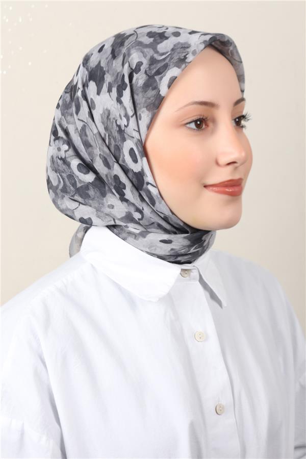 Lux Soft Pamuklu Eşarp 4040-244 Gri 