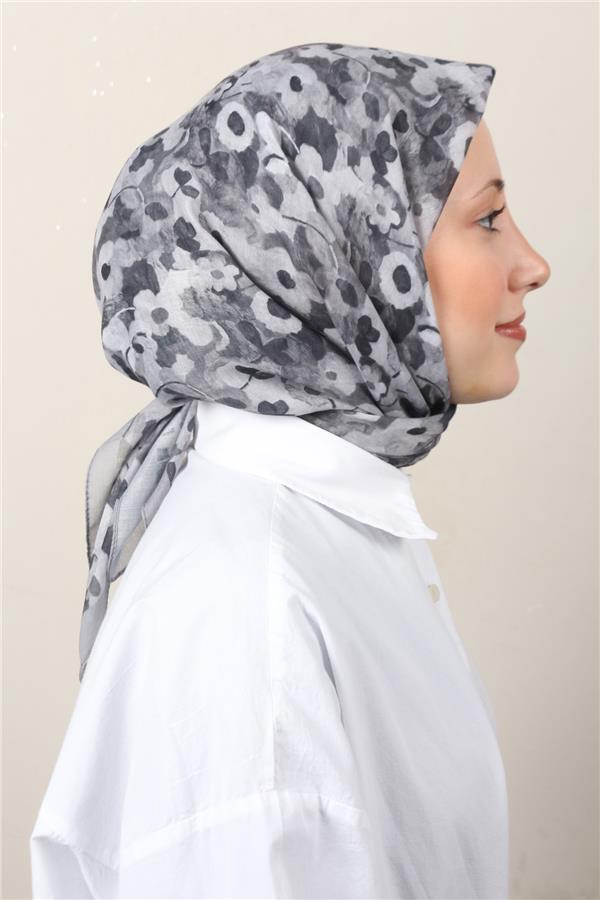 Lux Soft Pamuklu Eşarp 4040-244 Gri 