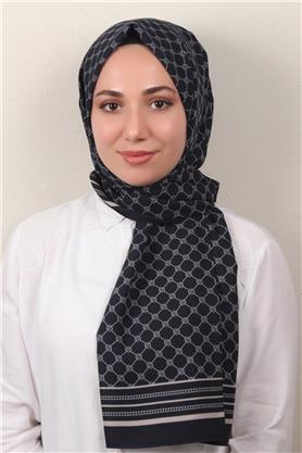 Medine Desenli Şal 2421-11 Lacivert