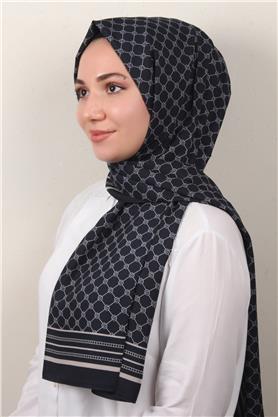Medine Desenli Şal 2421-11 Lacivert