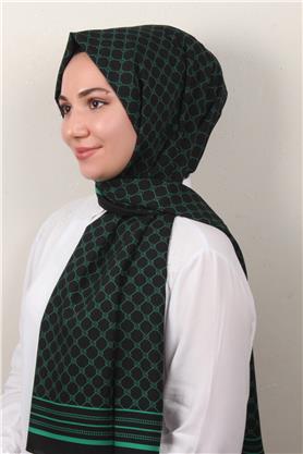 Medine Desenli Şal 2421-16 Benetton-Siyah