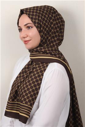 Medine Desenli Şal 2421-2 Kahve-Hardal