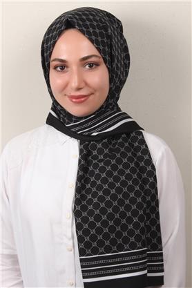 Medine Desenli Şal 2421-4 Siyah
