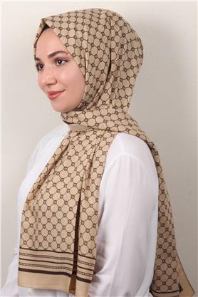 Medine Desenli Şal 2421-5 Sütlü Kahve