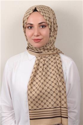 Medine Desenli Şal 2421-5 Sütlü Kahve