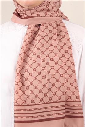 Medine Desenli Şal 2421-6 Pudra