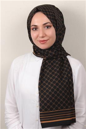Medine Desenli Şal 2421-8 Siyah