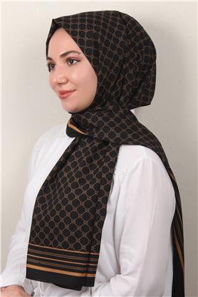 Medine Desenli Şal 2421-8 Siyah