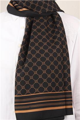 Medine Desenli Şal 2421-8 Siyah