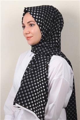 Medine Desenli Şal 2422-1 Siyah