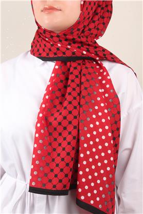 Medine Desenli Şal 2422-4 Kırmızı