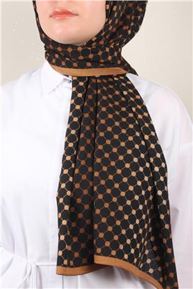 Medine Desenli Şal 2422-5 Siyah-Karamel