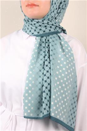 Medine Desenli Şal 2422-7 Su Mavisi