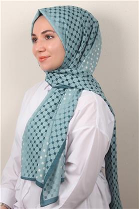 Medine Desenli Şal 2422-7 Su Mavisi