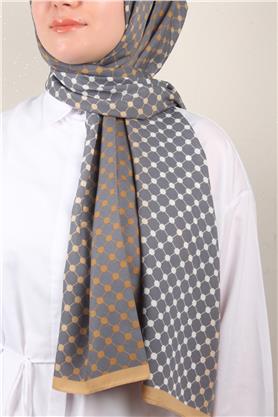 Medine Desenli Şal 2422-8 Füme