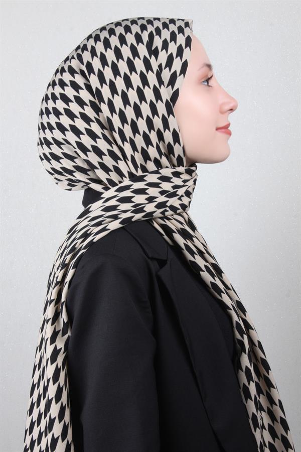 Medine Desenli Şal 2425-8 Kaz Ayağı
