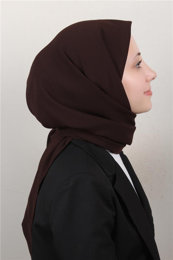 Medine İpeği Eşarp 1871-30 Kahverengi