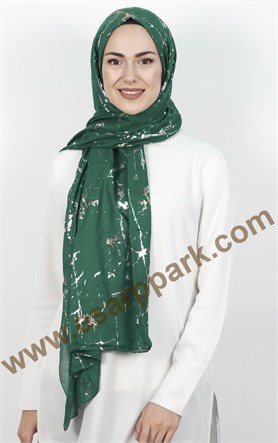 Mermer Desen Yaldızlı Şal 5223-1