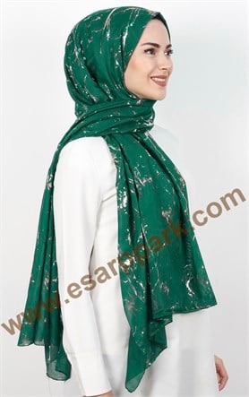 Mermer Desen Yaldızlı Şal 5223-1