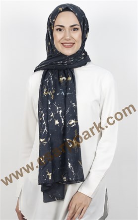 Mermer Desen Yaldızlı Şal 5223-10