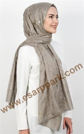 Mermer Desen Yaldızlı Şal 5223-11