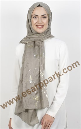 Mermer Desen Yaldızlı Şal 5223-11