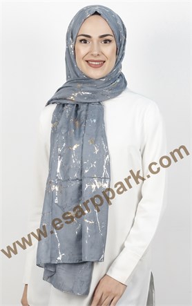 Mermer Desen Yaldızlı Şal 5223-12