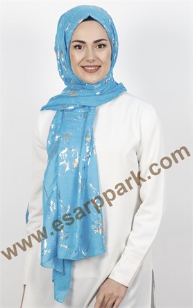 Mermer Desen Yaldızlı Şal 5223-13