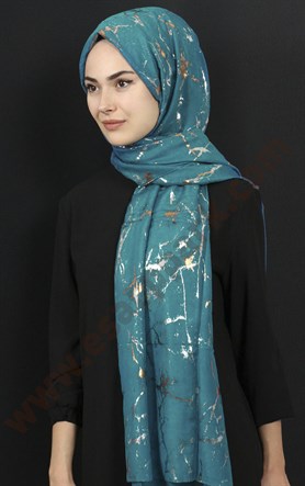 Mermer Desen Yaldızlı Şal 5223-14