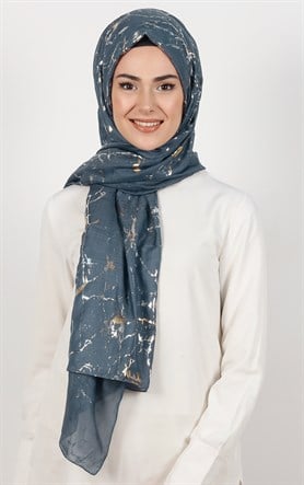 Mermer Desen Yaldızlı Şal 5223-15