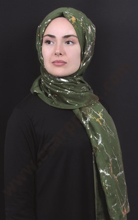 Mermer Desen Yaldızlı Şal 5223-16