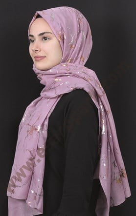 Mermer Desen Yaldızlı Şal 5223-17