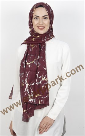 Mermer Desen Yaldızlı Şal 5223-4