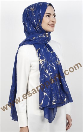 Mermer Desen Yaldızlı Şal 5223-6