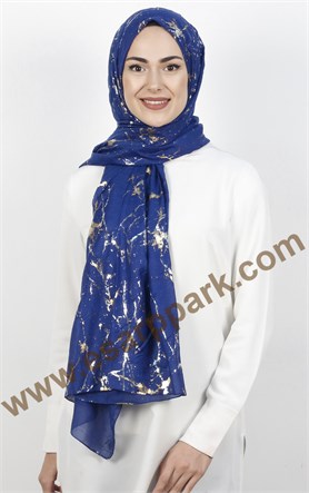 Mermer Desen Yaldızlı Şal 5223-6