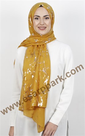 Mermer Desen Yaldızlı Şal 5223-7