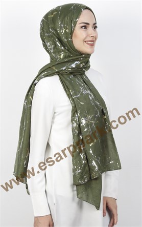 Mermer Desen Yaldızlı Şal 5223-8