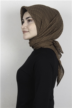 Mistik Pamuk Eşarp 4101-2 Kahverengi