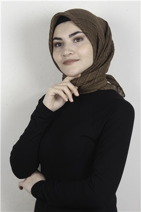 Mistik Pamuk Eşarp 4101-2 Kahverengi