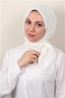 Mistik Pamuk Eşarp 4101-29 Beyaz 