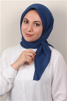 Mistik Pamuk Eşarp 4101-31 Gece Mavisi