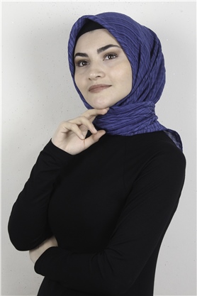 Mistik Pamuk Eşarp 4101-6 Mavi
