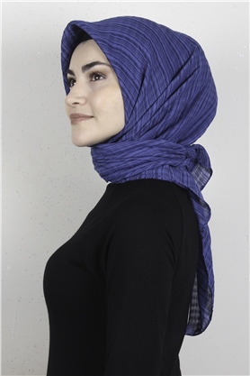 Mistik Pamuk Eşarp 4101-6 Mavi