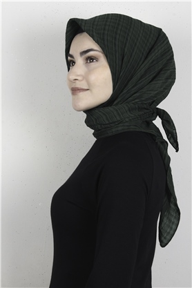 Mistik Pamuk Eşarp 4101-7 Koyu Yeşil