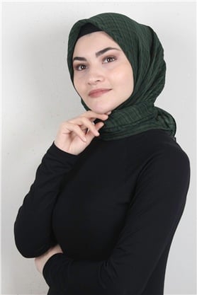 Mistik Pamuk Eşarp 4101-7 Koyu Yeşil