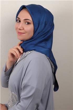 Modakaşmir İpeksi Jakar Eşarp 5357-23 Saks Mavisi