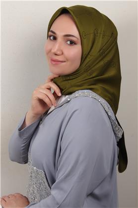 Modakaşmir İpeksi Jakar Eşarp 5357-24 Yağ Yeşili