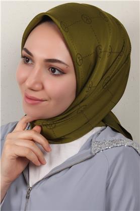 Modakaşmir İpeksi Jakar Eşarp 5357-24 Yağ Yeşili
