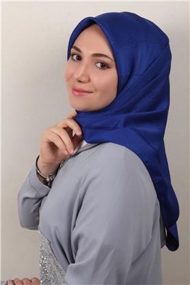 Modakaşmir İpeksi Jakar Eşarp 5357-4 Saks Mavisi